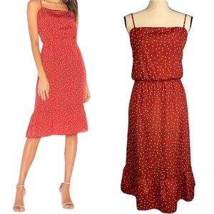 Lovers + Friends Basil Star Print Spaghetti Strap Midi Sheath Dress Size L